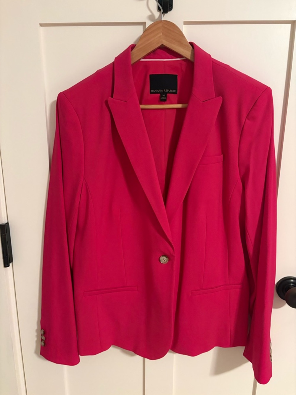 Banana Republic Women's Bright Pink Single-Button Blazer with Matching Pants